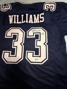 Signed Jovante Williams #33 Cowboys Football Jersey